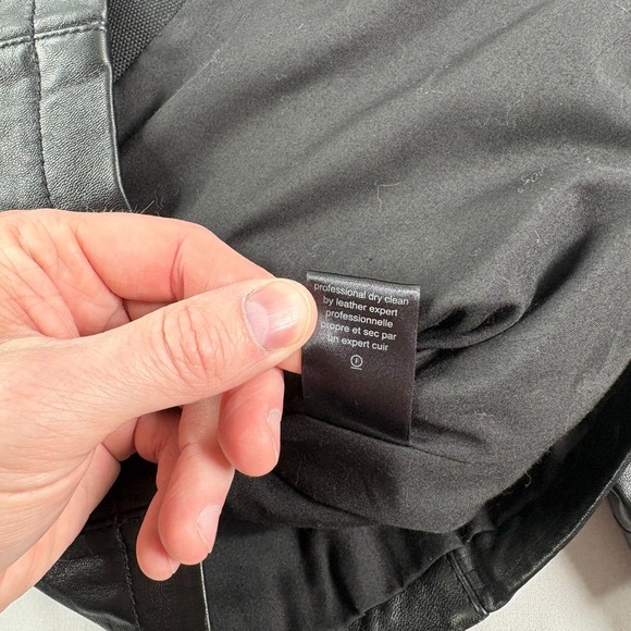 John Varvatos Lamb Skin Leather Jacket Mens Medium Black Full Zip Biker - Picture 9 of 11